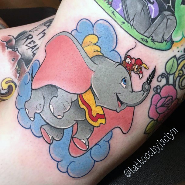Adorable Dumbo Tattoo Designs For Women