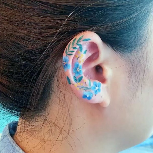 Adorable Ear Tattoo Designs For Women