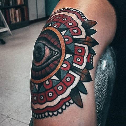 Adorable Elbow Tattoo Designs For Women Colorful Traditional