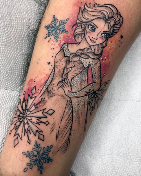 Adorable Elsa Tattoo Designs For Women