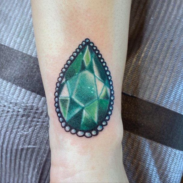 Realistic rose with emerald tattoo design digital download   TattooDesignStock