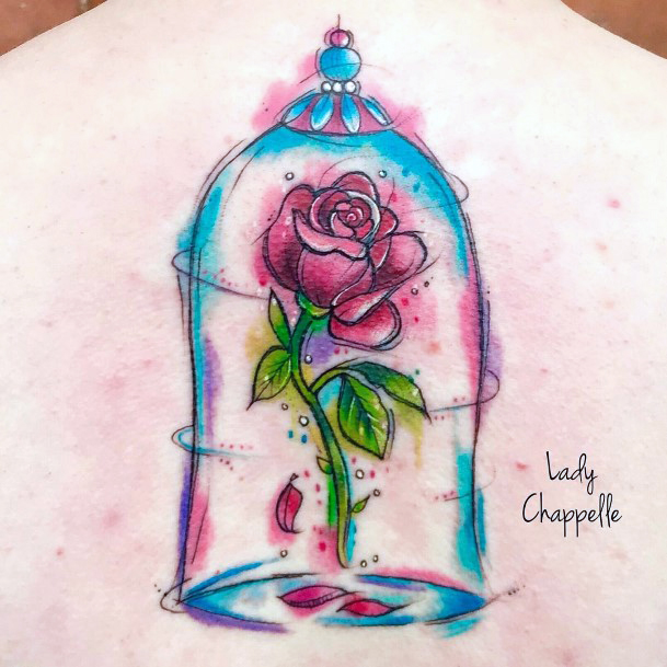 Adorable Enchanted Rose Tattoo Designs For Women