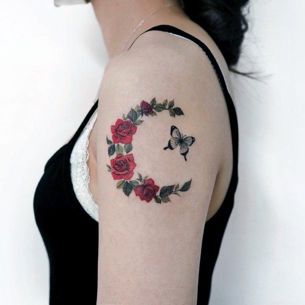 Adorable Flower Moon Tattoo Designs For Women