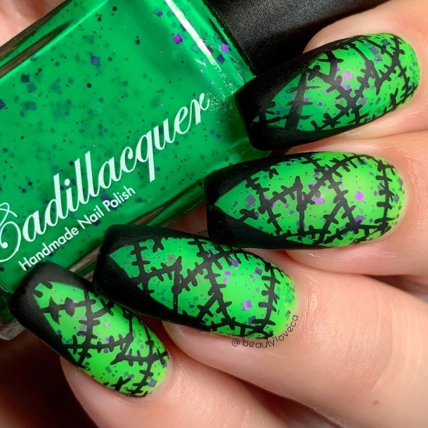 Adorable Frankenstein Nail Designs For Women