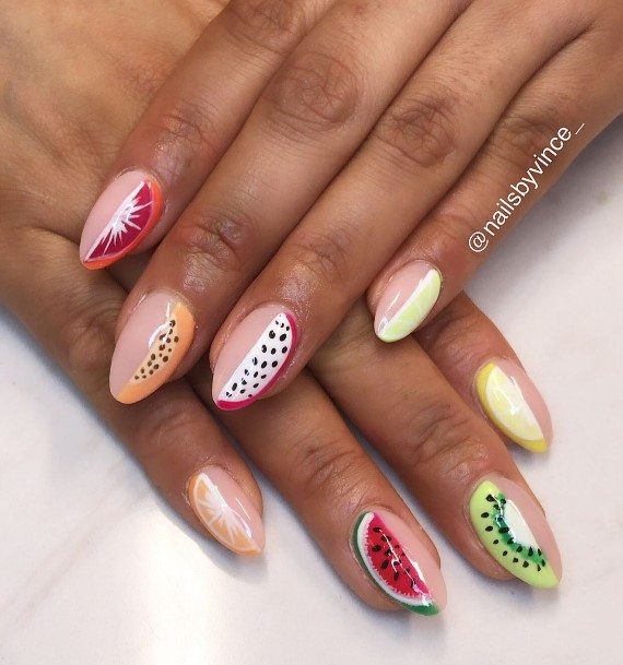 Adorable Fruit Nail Designs For Women Melons