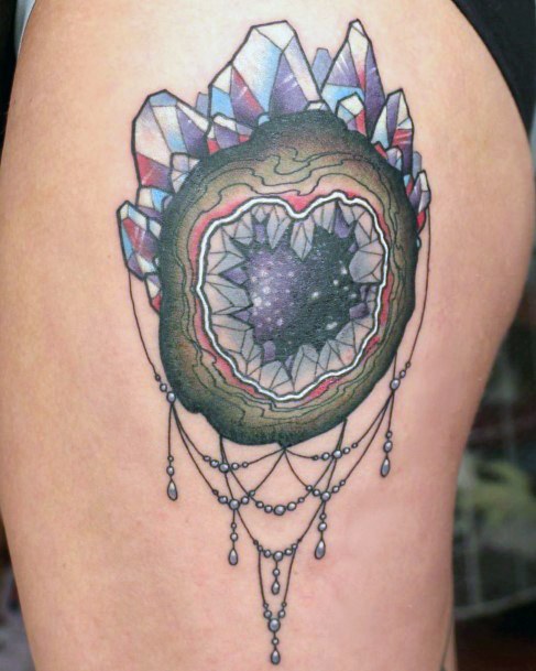 Adorable Geode Tattoo Designs For Women
