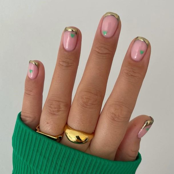 Adorable Gold French Tip Nail Designs For Women