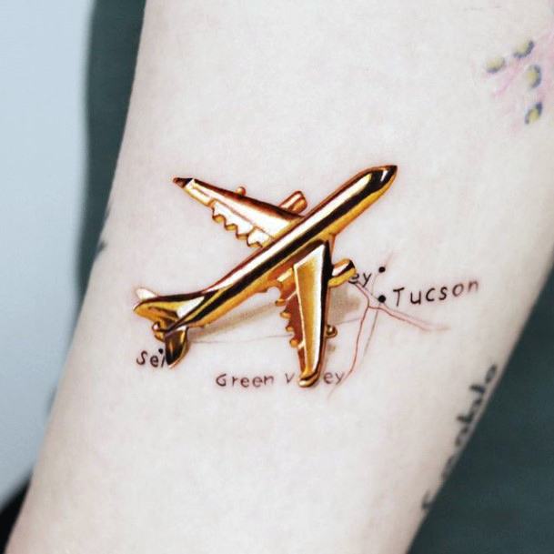 Adorable Gold Tattoo Designs For Women