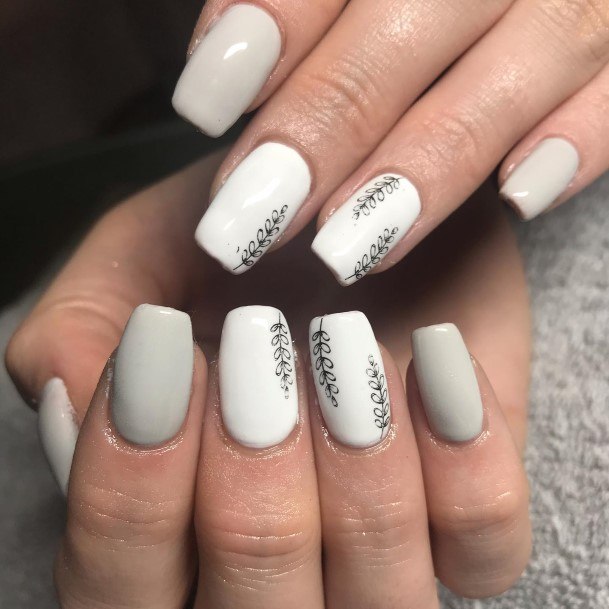 Adorable Grey And White Nail Designs For Women
