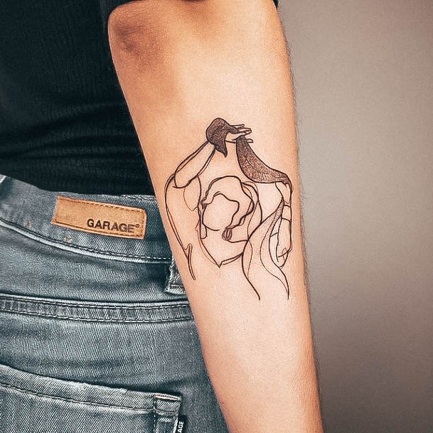 Adorable Line Tattoo Designs For Women