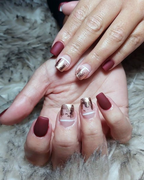 Adorable Maroon Dress Nail Designs For Women