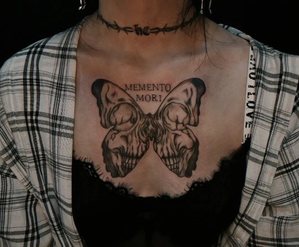 Adorable Memento Mori Tattoo Designs For Women