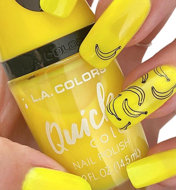 Adorable Nail Inspiration Banana For Women