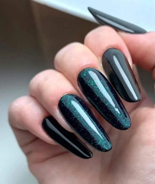 Adorable Nail Inspiration Black And Green For Women