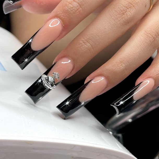 Adorable Nail Inspiration Black French Tip For Women