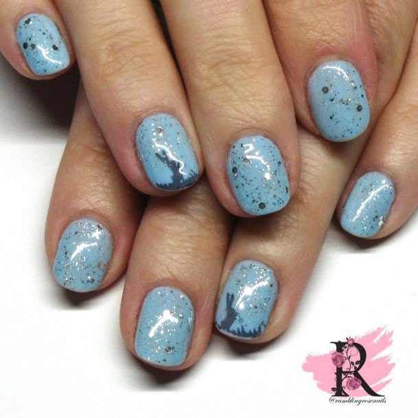 Adorable Nail Inspiration Blue And Silver For Women