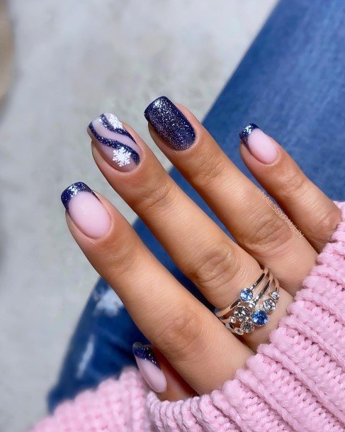 Adorable Nail Inspiration Blue Glitter For Women