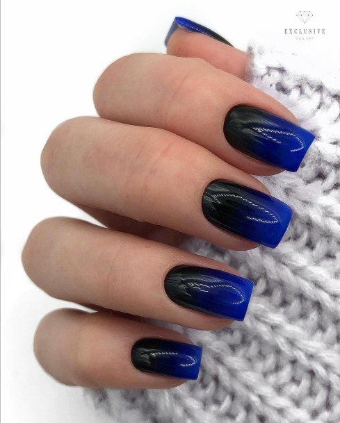Adorable Nail Inspiration Dark Blue Ombre For Women