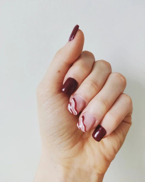 Adorable Nail Inspiration Dark Red For Women