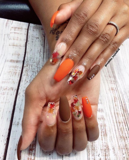 Adorable Nail Inspiration Fall Leaf For Women