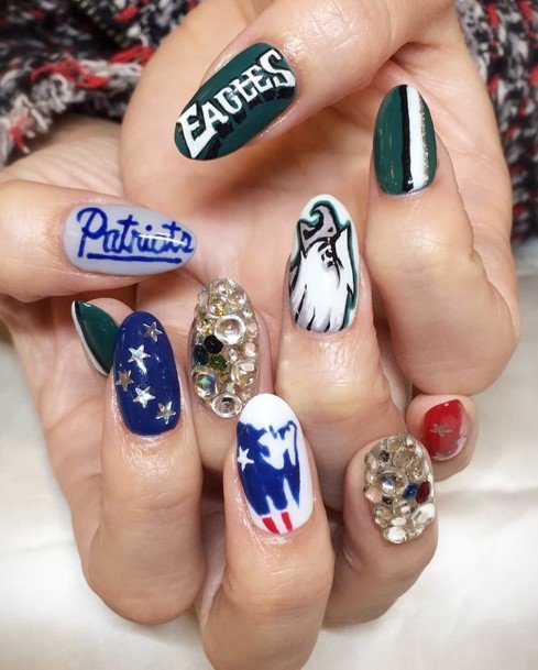 Adorable Nail Inspiration Football For Women