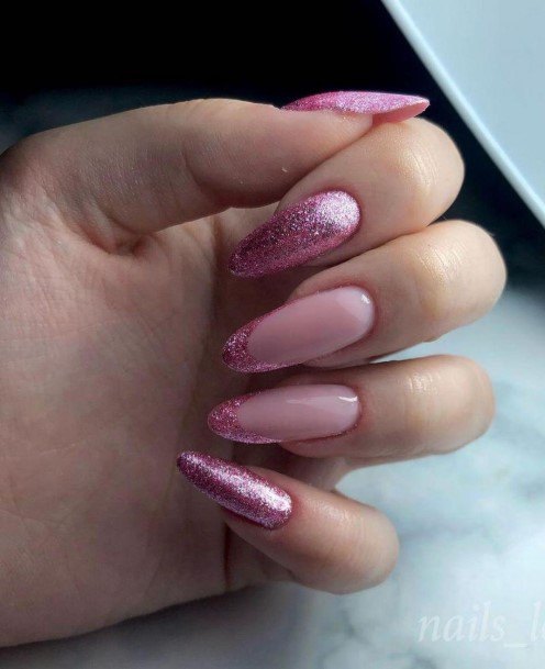 Adorable Nail Inspiration Glitter French Tip For Women