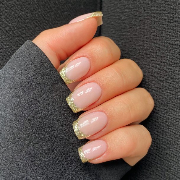 Adorable Nail Inspiration Gold French Tip For Women