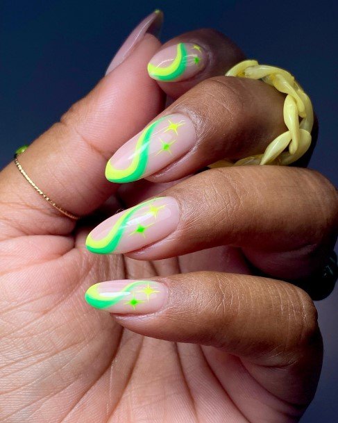 Adorable Nail Inspiration Green And Yellow For Women