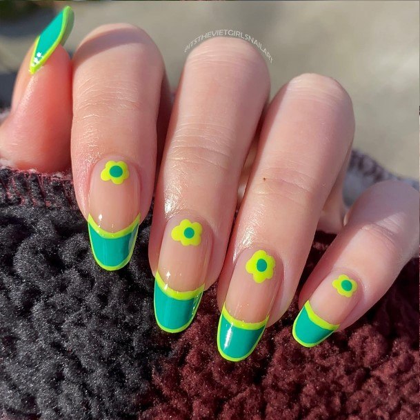 Adorable Nail Inspiration Green French Tip For Women