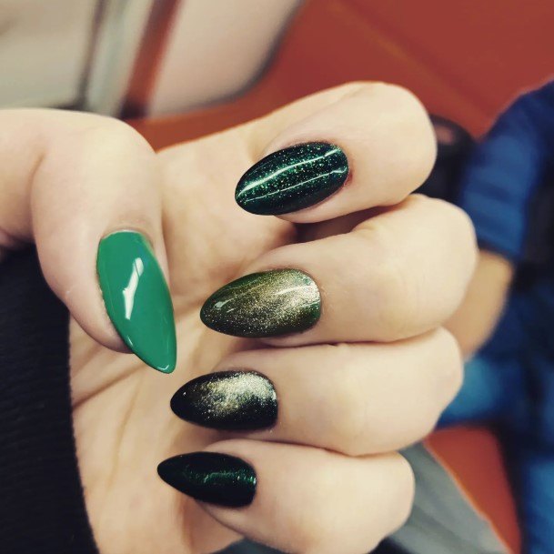 Adorable Nail Inspiration Green Glitter For Women