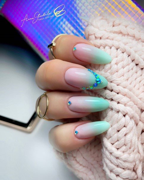 Adorable Nail Inspiration Green Ombre For Women