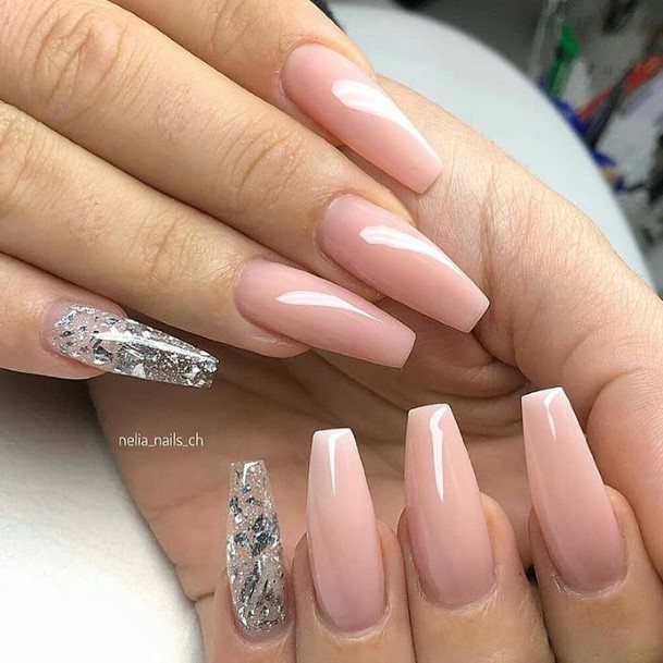 Adorable Nail Inspiration Grey With Glitter For Women