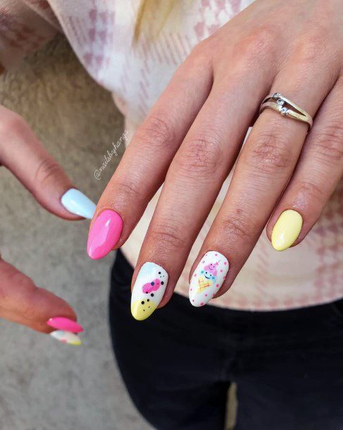 Adorable Nail Inspiration Ice Cream For Women