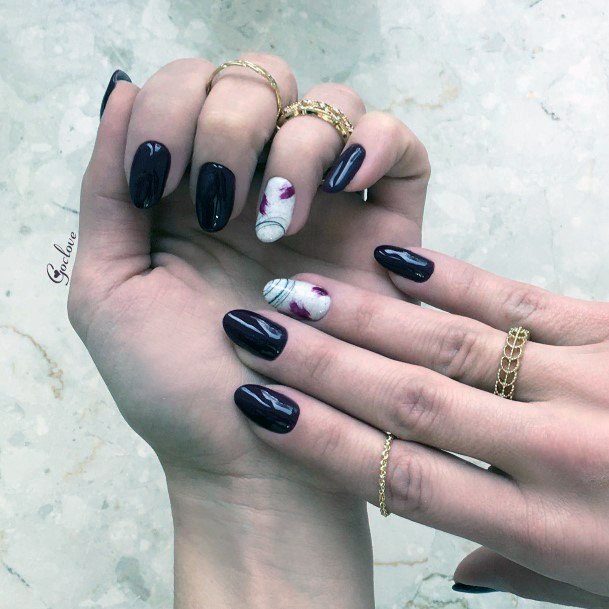 Adorable Nail Inspiration Maroon And Black For Women