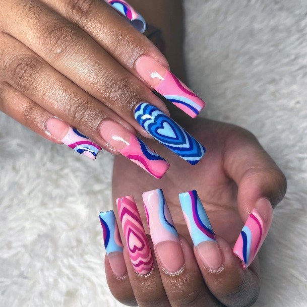 Adorable Nail Inspiration Pink And Blue For Women