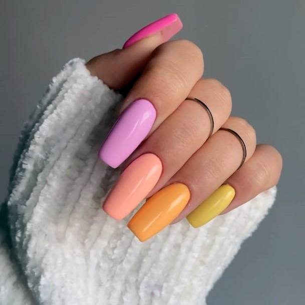 Adorable Nail Inspiration Pink And Orange For Women