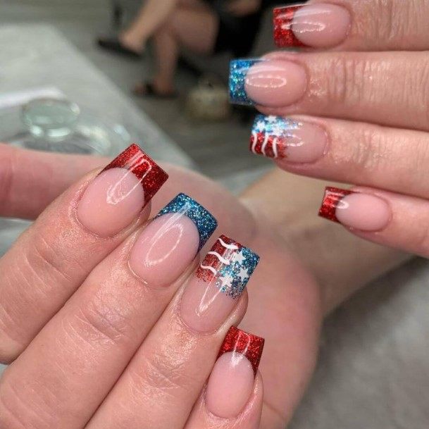 Adorable Nail Inspiration Red And Blue For Women