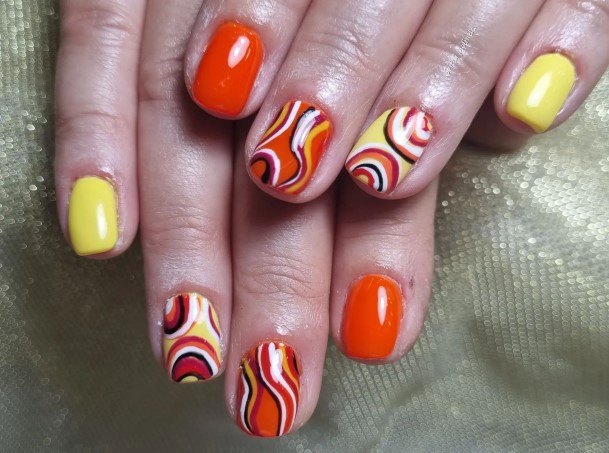 Adorable Nail Inspiration Red And Yellow For Women