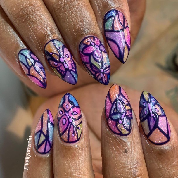 Adorable Nail Inspiration Stained Glass For Women