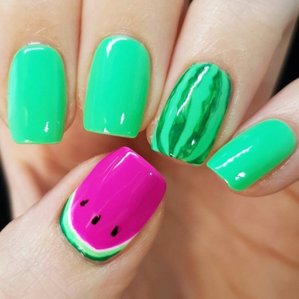 Adorable Nail Inspiration Watermelon For Women