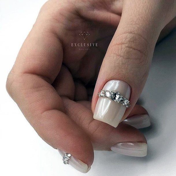 Adorable Nail Inspiration White Dress For Women