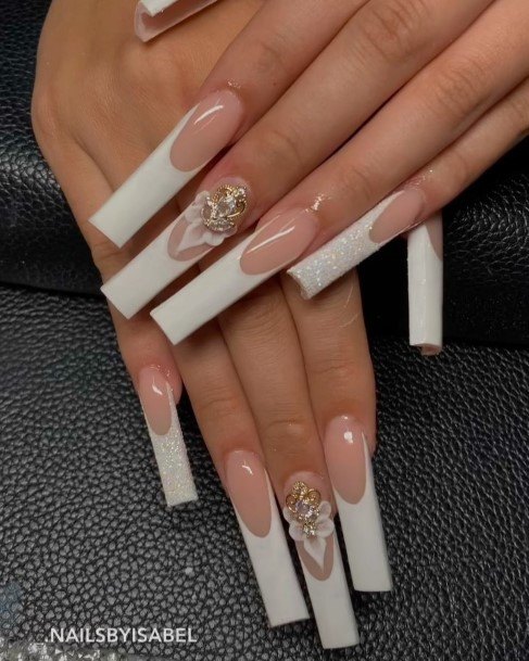 Adorable Nail Inspiration White Square For Women