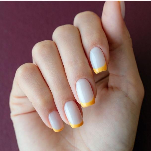 Adorable Nail Inspiration Yellow French Tip For Women