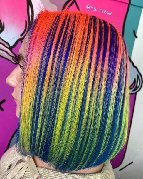 Adorable Neon Hairstyles Ideas For Women