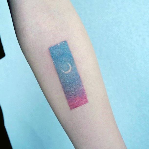 Adorable Night Sky Tattoo Designs For Women