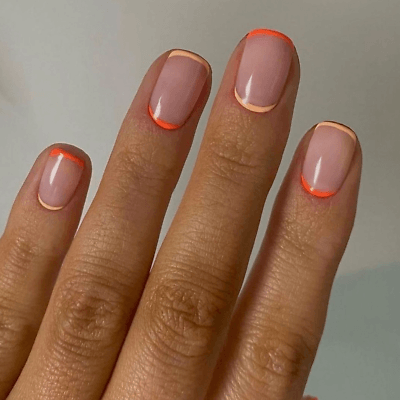 Adorable Orange French Tip Nail Designs For Women