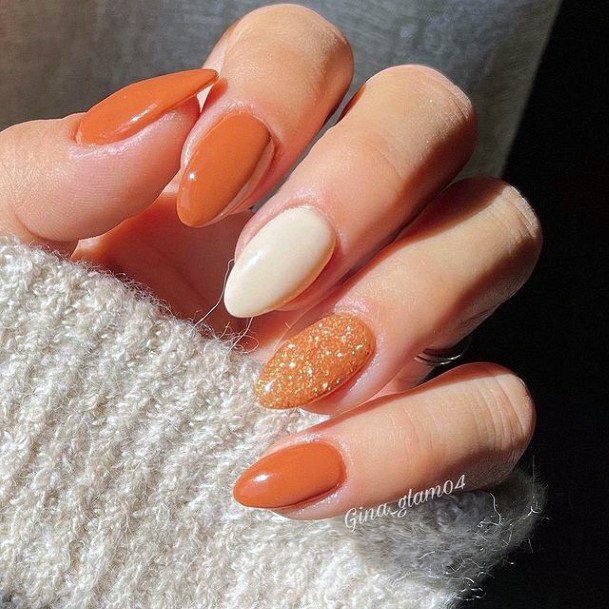 Adorable Orange Nail Designs For Women