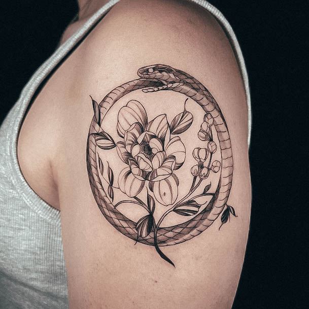 Adorable Ouroboros Tattoo Designs For Women