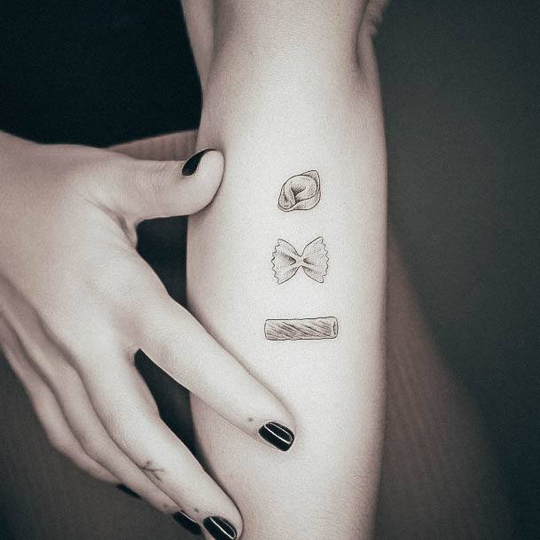 Adorable Pasta Tattoo Designs For Women