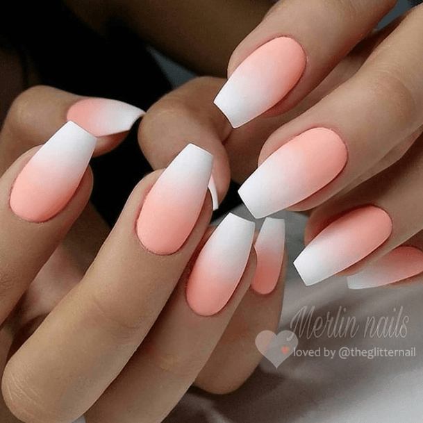 Adorable Peach Matte Nail Designs For Women